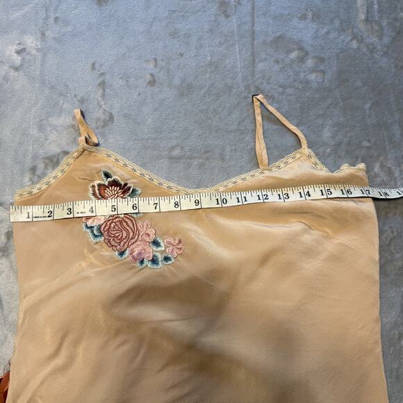 Vintage Y2K Silk Babydoll Top Fairy Festival Dainty 90's Lace Embroidered - Picture 5 of 12
